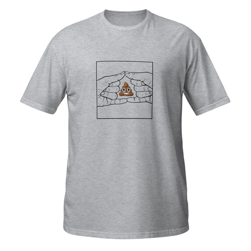 Poo gesture funny graphic tee front view – poop club merch by The Turd Club