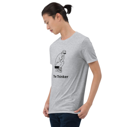 The Thinker funny poop club graphic tee – unisex fit by The Turd Club